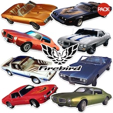 Pontiac Firebird Deluxe Cars Stickers (Pack of 50) - Multicoloured - One Size