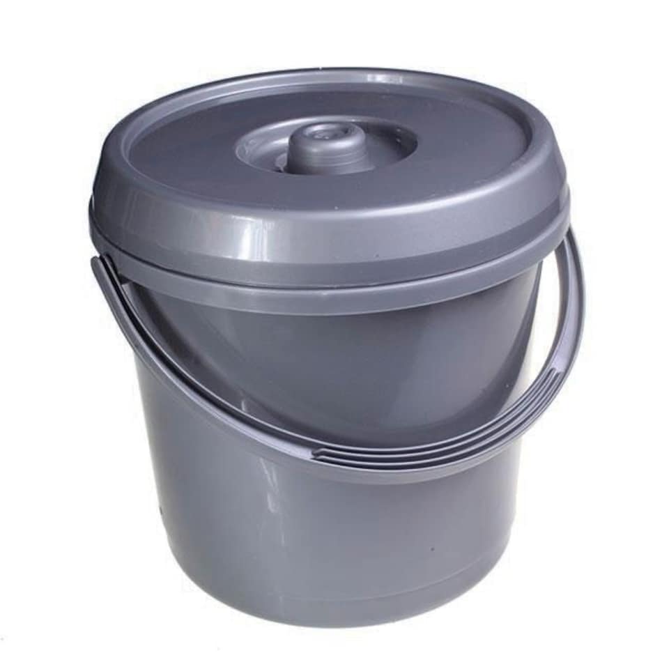 Plastic Bucket & Lid 14L - One Colour - One Size