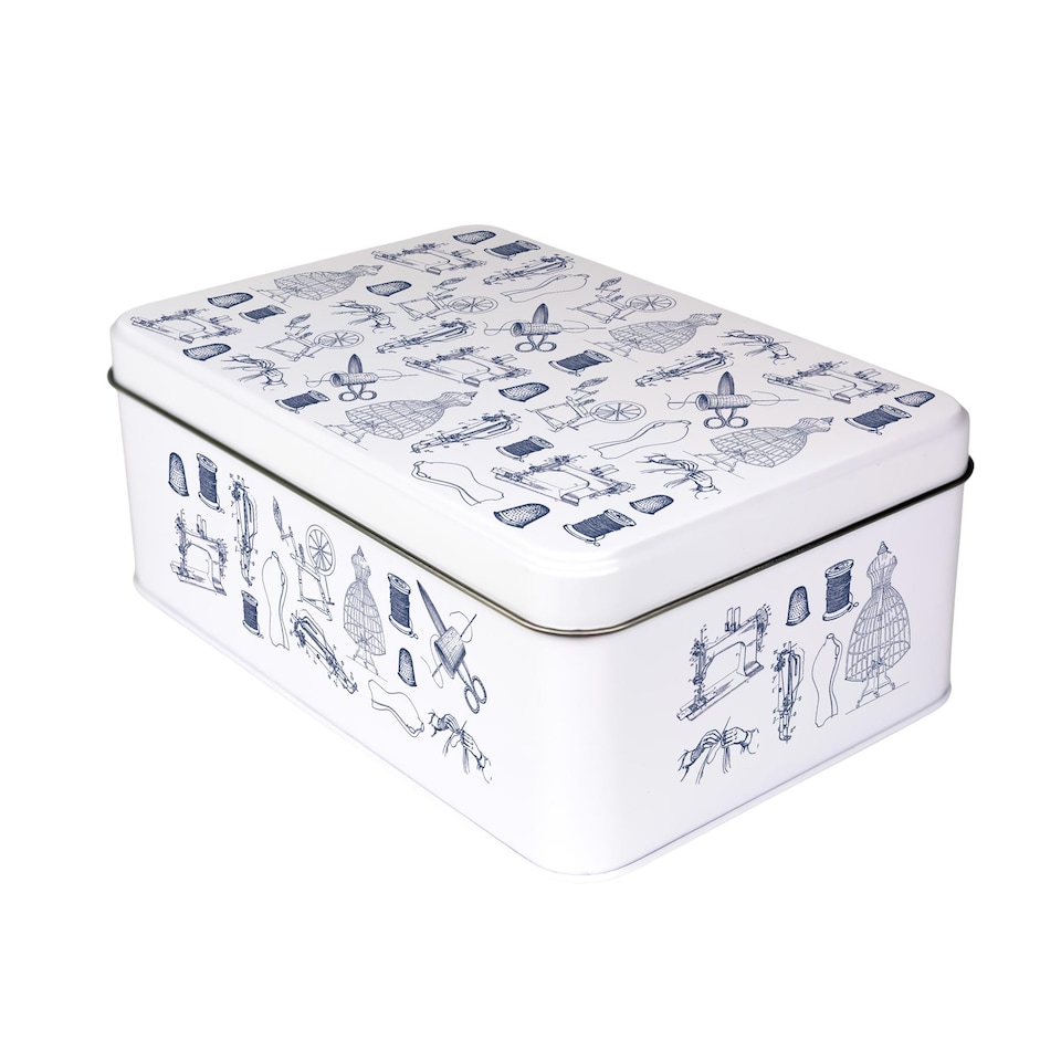 image 1 of Vintage Sewing Storage Tin