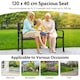 image 7 of COSTWAY 128CM Patio Bench Slatted Metal Garden Loveseat Black