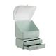 image 3 of Living and Home Desktop Makeup Organizer with Drawers & Lid - Light Green