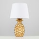 image 3 of ValueLights Contemporary Pineapple Design Gold Effect Table Lamp With White Shade