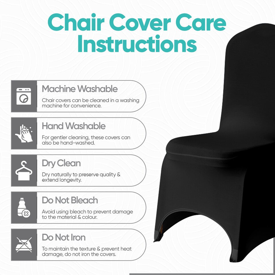image 1 of 220GSM Black Spandex Chair Cover Stretch Fabric, Premium Quality Slipcovers