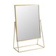 image 1 of Harbour Housewares 32 x 50cm Rectangle Makeup Mirror - Gold - Dressing Table Mirror Bathroom Mirror Vanity Mirror Tabletop Mirror | Gold | Gold | 50 x 32 x 16.5 CM | 1