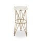 image 1 of Interiors by Premier Stylish Angular Accent Table, Gold Finish Round Table, Bedside Table With Marble Top, Metallic Table Gold