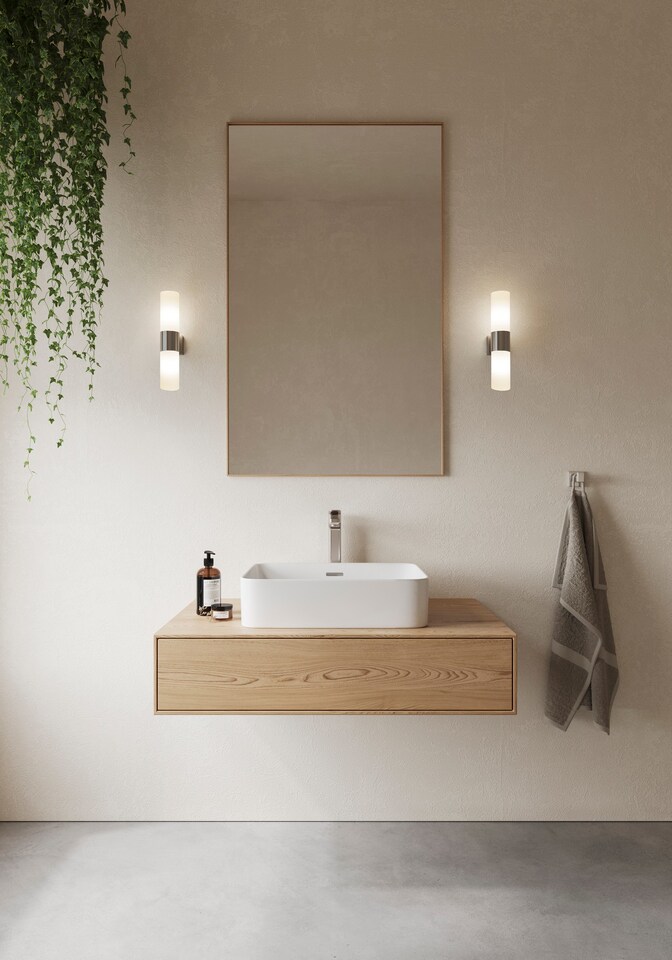 image 1 of Nordlux Tang Indoor Wall Light Silver Glass E14 Ceiling or Wall Mounting - Mains Powered , IP44 | Silver | BS