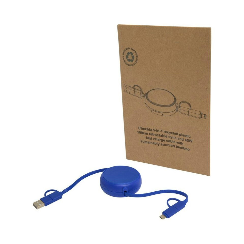 image 1 of Alasia Aluminium 5 in 1 Retractable Connector Cable - Royal Blue - One Size