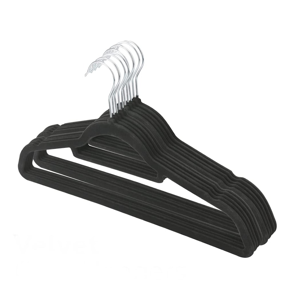 image 1 of KAV Velvet Hangers For Coat, Clothes, Trouser, Dress  Non Slip, Slim, Space Saving Hanger For Home, Black Hanger 20