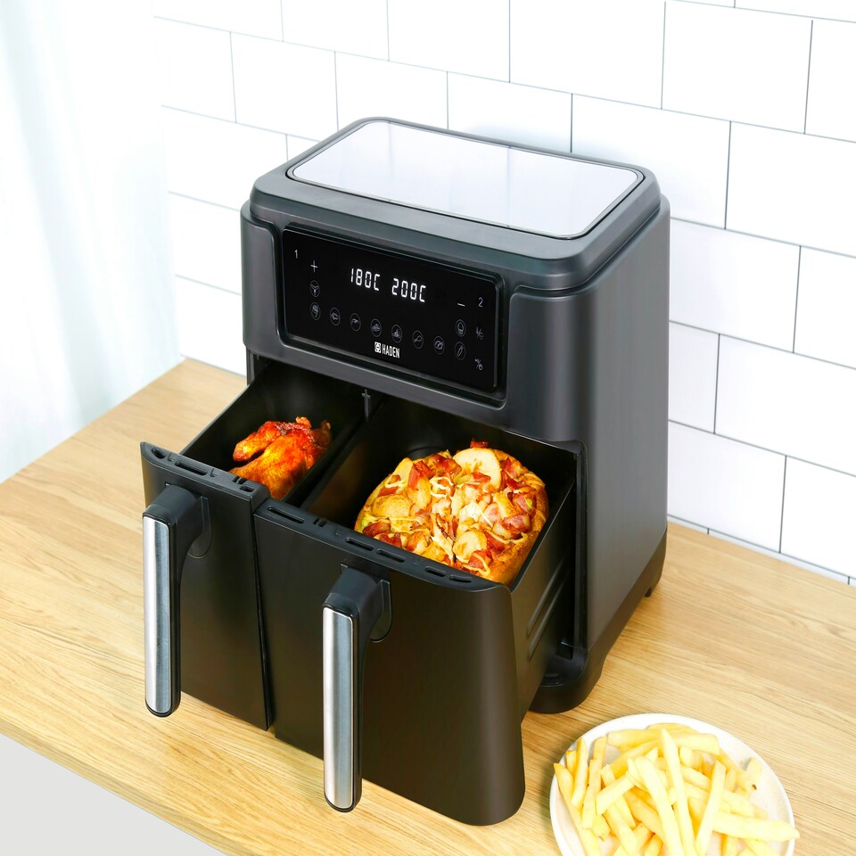image 1 of Haden 9.5l Dual Air Fryer - Preheat And 12 Preset Cooking Functions, Sync Finish And Match Cook Technology – Multi-cooking Air Fryer For Healthy Oil-free Meals