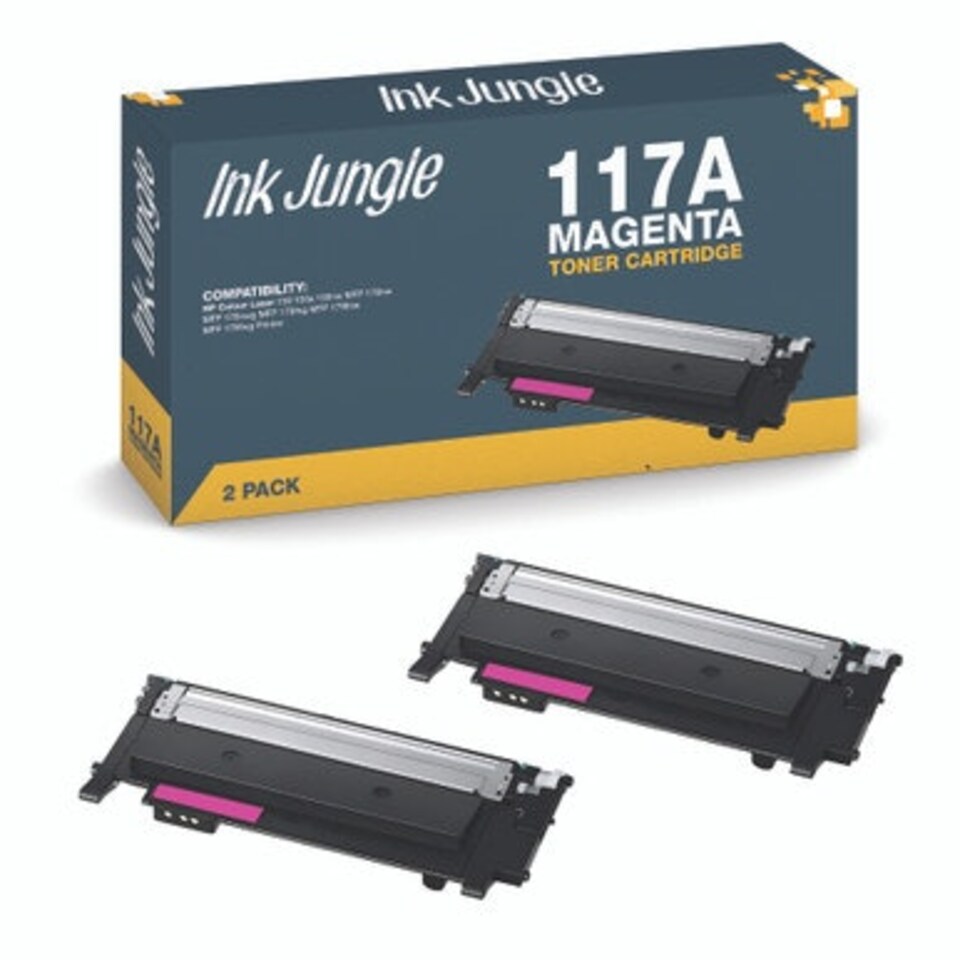 image 1 of 2x Compatible HP 117A Magenta Toner Cartridges Pink