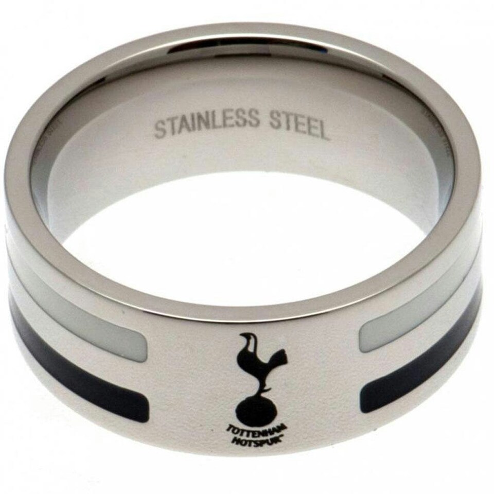 image 1 of Tottenham Hotspur FC Colour Stripe Ring - Silver/Blue/White - Small