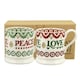image 1 of Mug Set: 2 x 300ml Emma Bridgewater Christmas Peace & Love Set, Set Of 2 Half Pint Mugs, Ceramic White
