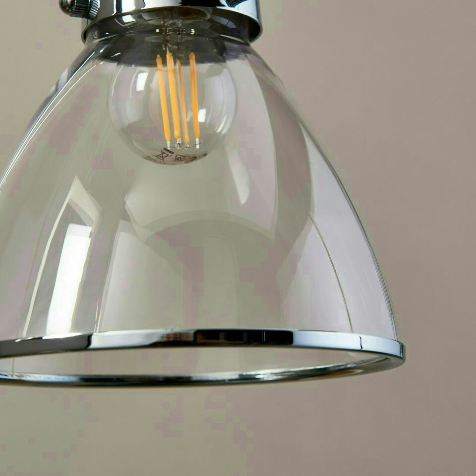 image 1 of Brunswick Polished Nickel & Glass Desk Table Lamp Silver