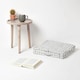 image 2 of Homescapes Cotton Light Grey Thin Stripe Floor Cushion - 40 x 40 cm | Grey | Light Grey | 40 x 40 cm