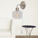 image 4 of Toby - Satin Nickel Plug in Wall Light with Batley Ribbed Glass Shade