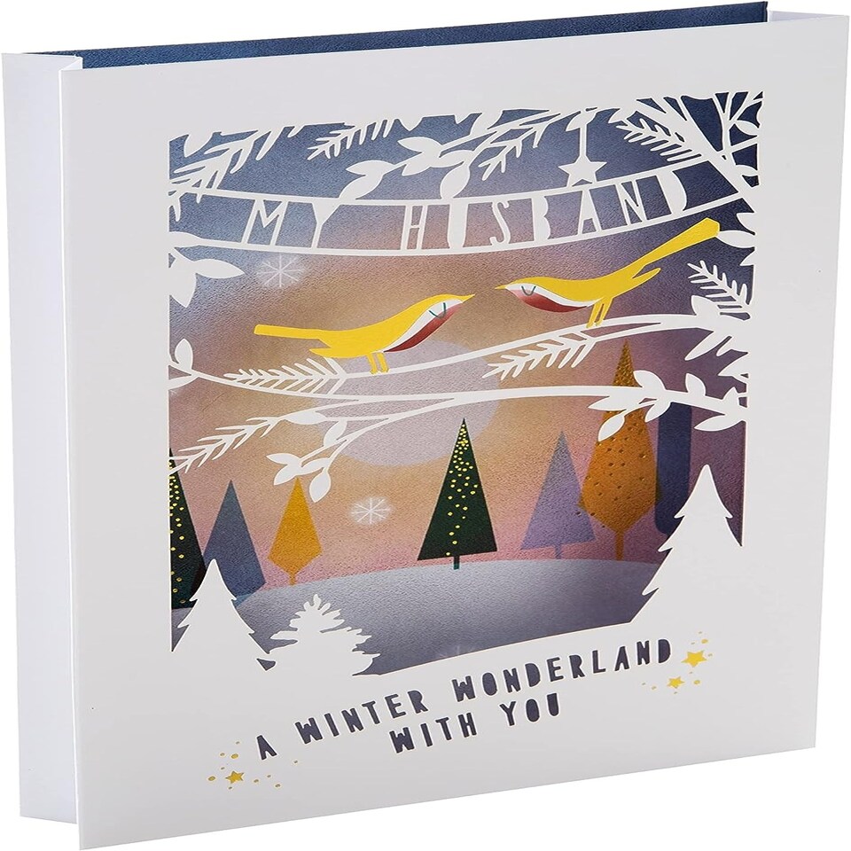 image 1 of Traditional 3D Shadowbox Design Husband Christmas Card