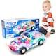 image 1 of Electric Transparent Police Gear Car Toy - Light & Sound Effects with Rotation & Obstacle Avoidance