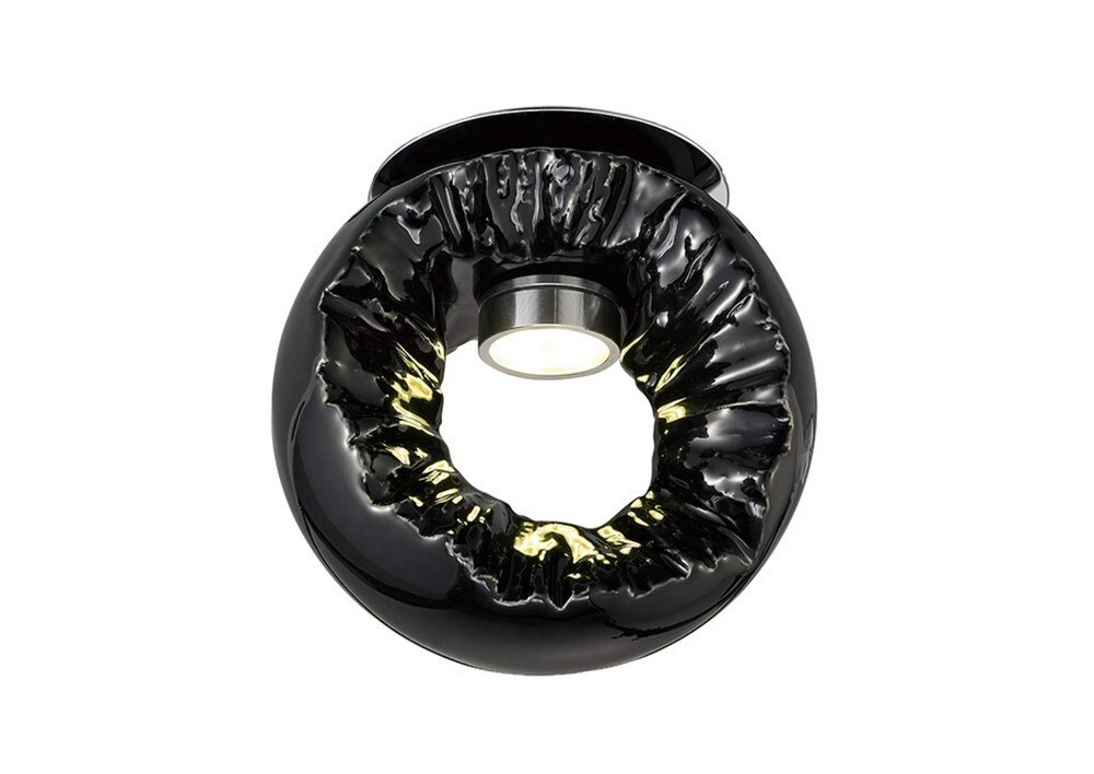 Netlighting Salvio Ceramic Ceiling Round Sculpture 1 x 3W LED Chrome Black