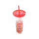 image 2 of Arsenal FC Crest 600ml Freezer Cup With Straw - Red - One Size