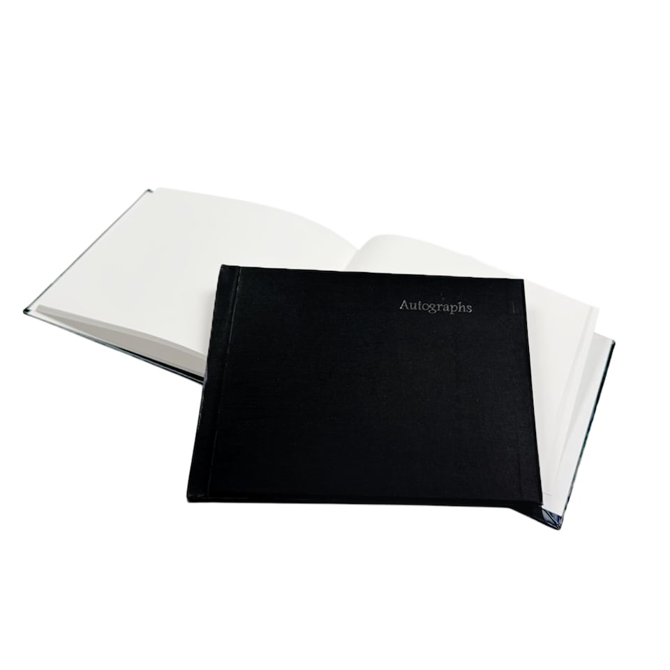 image 1 of 100 Pages Black Autograph Book - School Leavers Signature, End of Term Memory Book | Black | Black