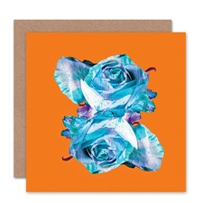 Elegant Floral Symmetry Rose Flower Modern Art Card