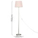image 3 of ValueLights Modern Floor Lamp In Brushed Chrome Metal Finish With Pink Shade
