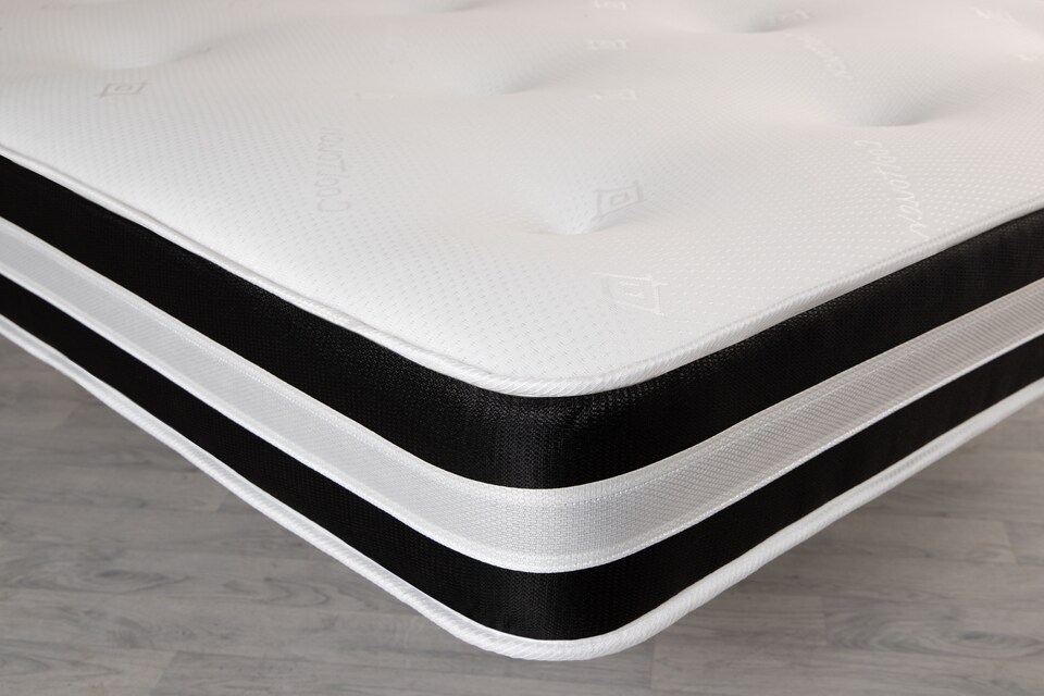 image 1 of 3D Quilted Tuft Mattress - 20cm Deep, Soft Comfort, Airflow Border | Black | European Small Single
