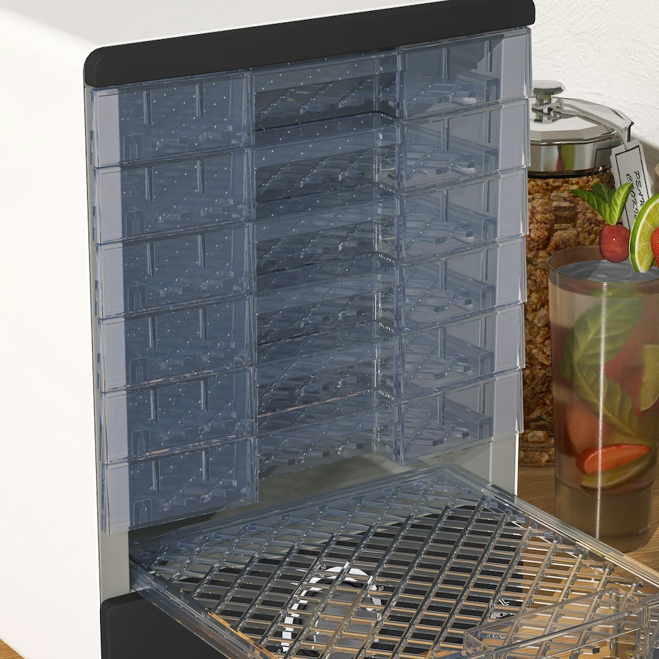 image 1 of HOMCOM Food Dehydrator with 7 Tray, for Fruit, Meat, White