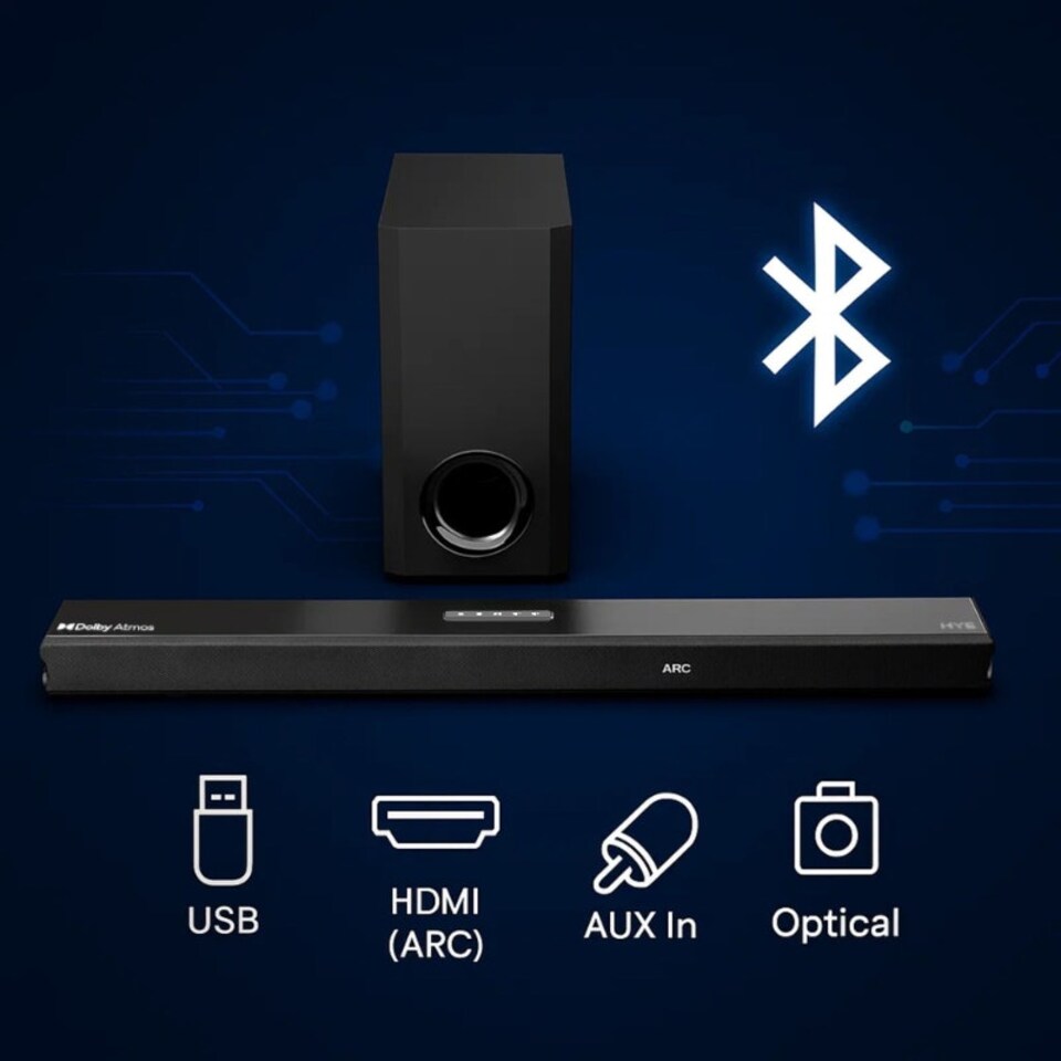 image 1 of HYE 2.1ch Soundbar With Wired Subwoofer 240W Dolby Audio Bluetooth - 21DSB16012