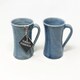 image 1 of Verano Spanish Ceramics Torres Ferreras Set of 2 Curved Mugs - 10x11.5cm | Blue | Blue | 2