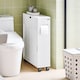 image 3 of SoBuy BZR31-W,Slim Bathroom Cabinet on Wheels with Sliding Doors | White | White | 1