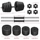 image 2 of Yaheetech 30KG Adjustable Dumbbell Set Black