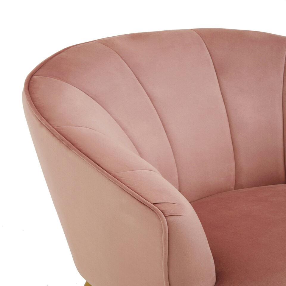 image 1 of Interiors by Premier Durable Yolanda Pink Velvet Chair, Exquisite & Cozy Desk Chair Pink Velvet, Easy to Clean Pink Velvet Chair
