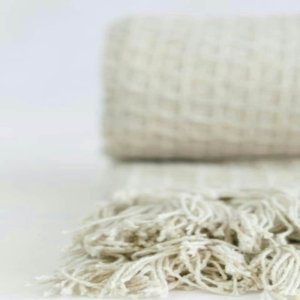 image 1 of Honeycomb Throw 90 X 100 inch Ivory