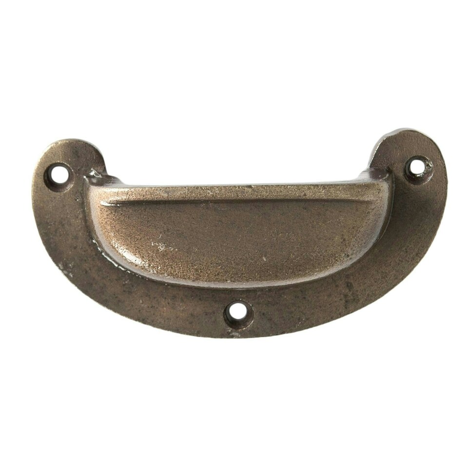 image 1 of Hammer & Tongs Wide Lipped Cabinet Drawer Pull - W95mm x H40mm - Brass N/A