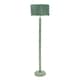 image 1 of ValueLights Bobbins Sage Green Floor Lamp Pleat Pink Shade and Bulb