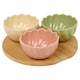 image 5 of Ceramic Bowl Set Flower Shape Pastel Serving Modern Dish Set | Multi | Multicoloured | 4 Pcs | 1