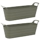 image 1 of Herb Pots with Handles Plastic Flexi Planter Flower Box Indoor Outdoor Patio Troughs | Green | 2 Pcs Green