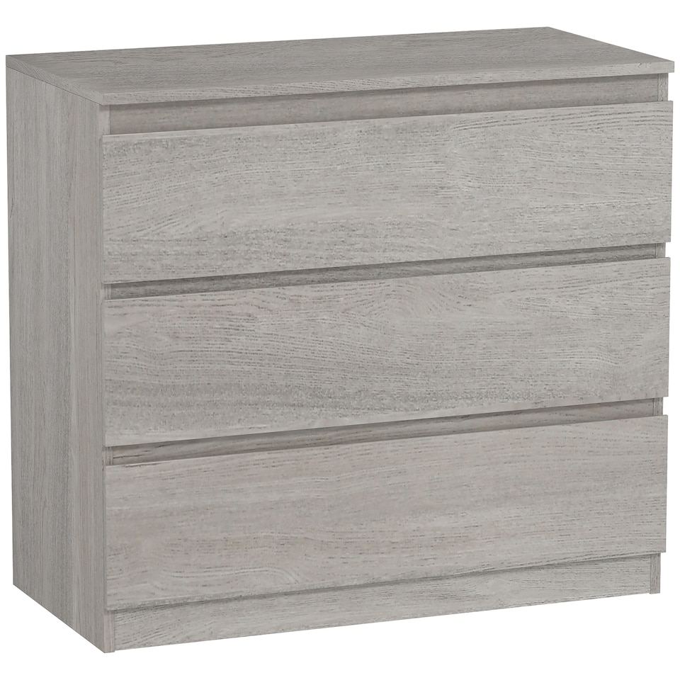 image 1 of HOMCOM Chest of Drawers, 3 Drawer Storage Cabinet Unit for Bedroom, Grey | Grey