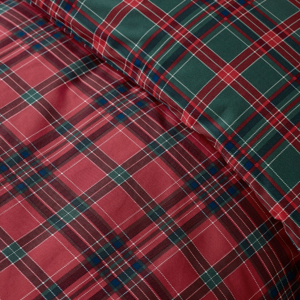 image 1 of Catherine Lansfield Tartan Check Reversible Duvet Cover Set