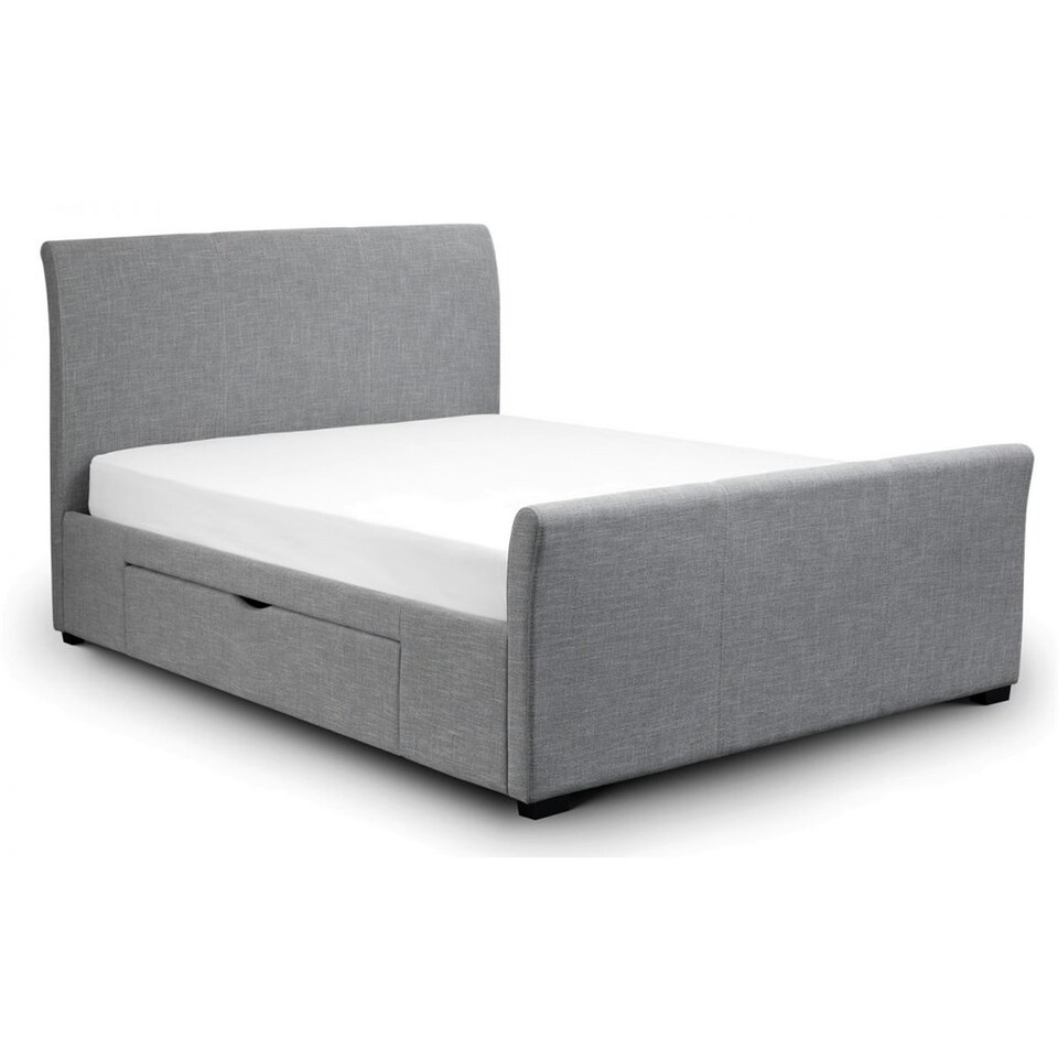 image 1 of Light Grey Fabric Bed Frame - Double 4'6" (135cm)