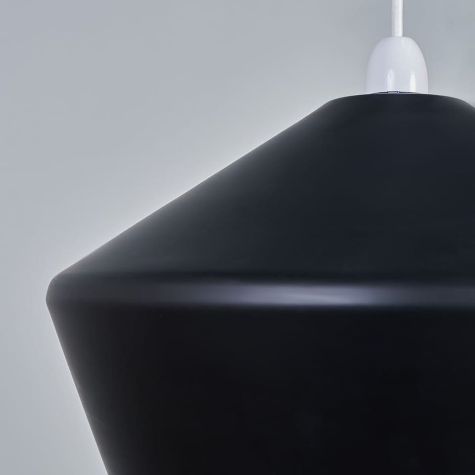 image 1 of ValueLights Otis Angled Metal Matte Black Ceiling Shade & Bulb