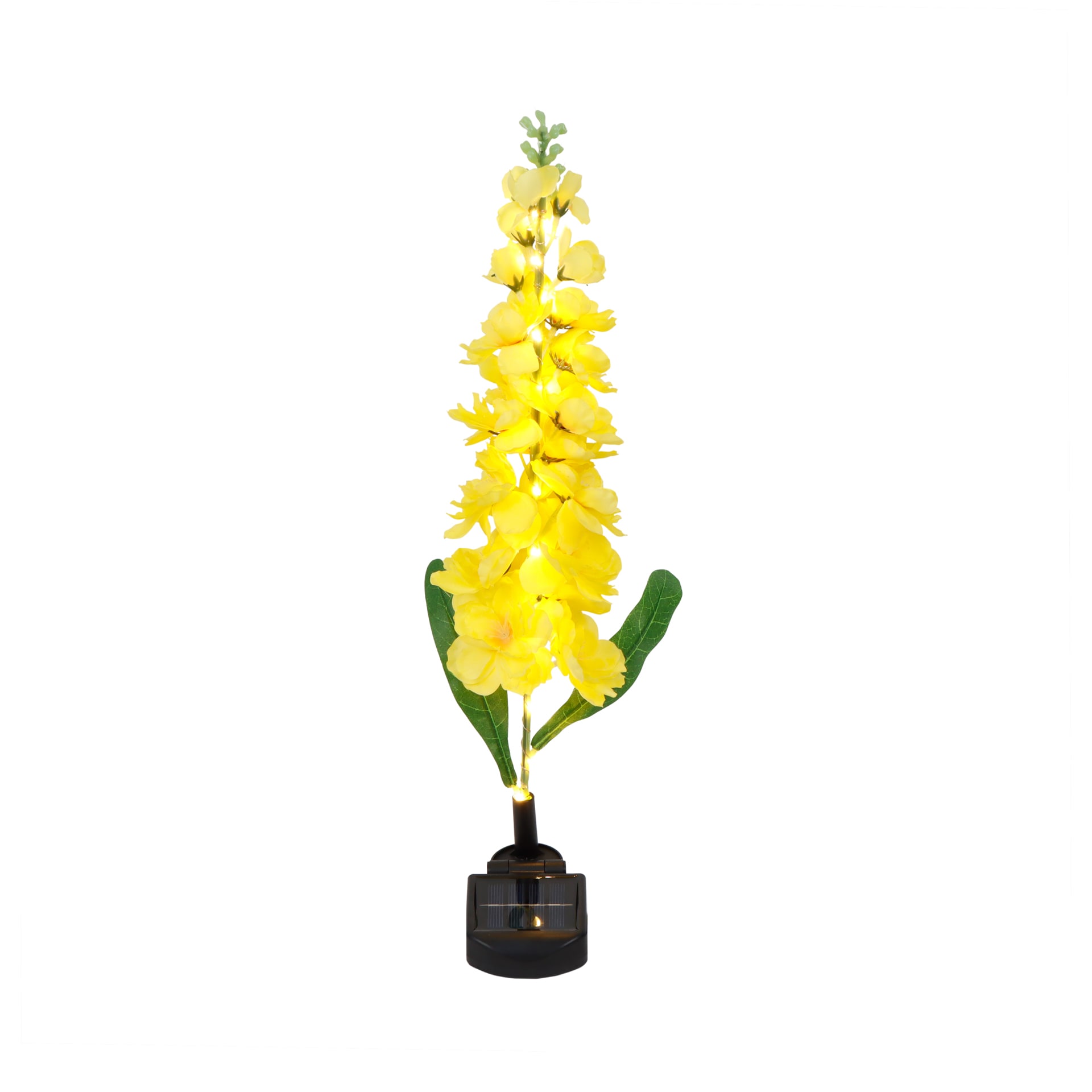 Gardenwize Solar Yellow Delphinium Stake Light - 20 LED Garden Flower Light
