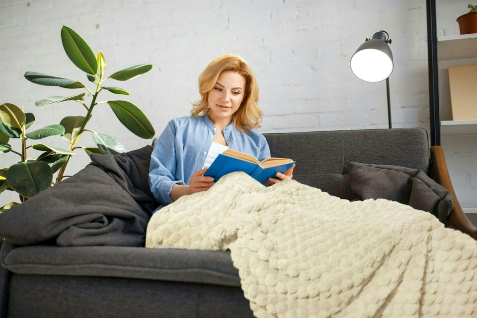 image 1 of Lush Faux Rabbit Fur Cream Throw 140x180cm | Cream