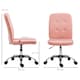 image 3 of Vinsetto Armless Office Chair, Faux Leather Desk Chair with Adjustable Height, Button Tufted, Pink