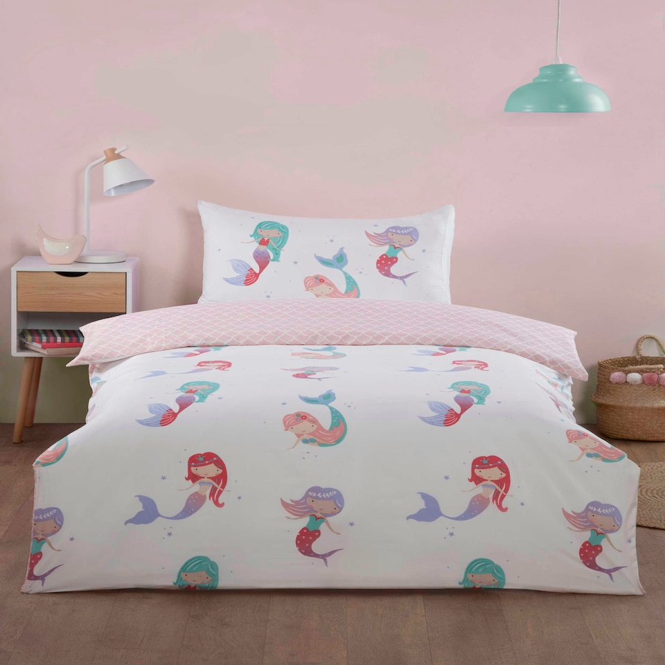 Little Mermaids Microfibre Kids Reversible Duvet Cover Set with Pillowcase Multi | One Size