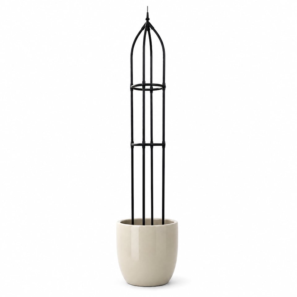 image 1 of Garden Obelisk for Climbing Plants 220cm 7ft - Metal Plant Cage Support Trellis Rose Tower for Flowers, Patio Pots, Shrub, Borders