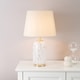 image 2 of ValueLights India White Confetti Glass Rounded Table Lamp Base