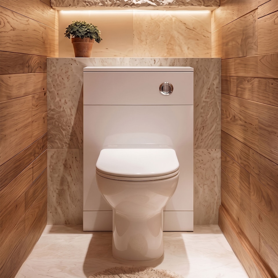 image 1 of Balterley Bathroom Rectangular Back To Wall Toilet WC Unit | White | Gloss White | 1