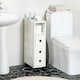 image 6 of kleankin Slim Bathroom Storage with 2 Drawers, 2 Open and Wheels, White